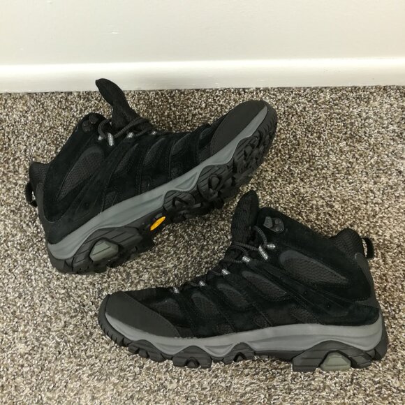 Merrell Moab 3 Mens Size 11.5 Black Hiking Boots Mountaineering Vibram Gorpcore - Picture 3 of 7